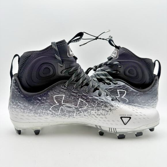 Under Armour Mens Spotlight Lux Mc 2.0 Football Cleats US 10 Black White NWOB - Picture 3 of 12